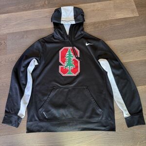Nike Stanford University Cardinal Hoodie Mens Medium Black Pullover Sweatshirt